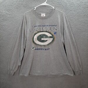 Vintage Green Bay Packers Shirt Adult Extra Large Gray NFL Football Y2K Grunge